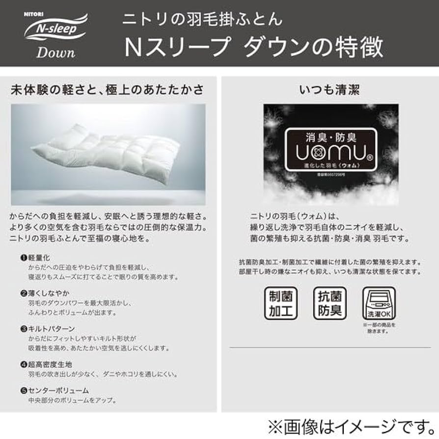 ニトリ n-sleep down nスリープダウン 羽毛布団 ダブル ニトリ / 羽毛布団 N-sleep セレクト ダウン ダブル D